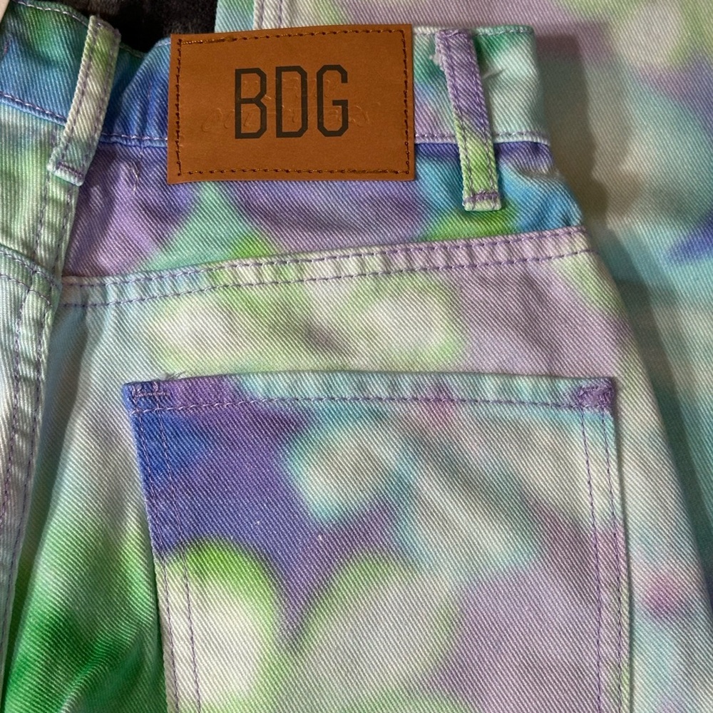 BDG Womens 24” High-Waisted Floral Print Wide-Leg Jeans Pastel - Picture 8 of 16